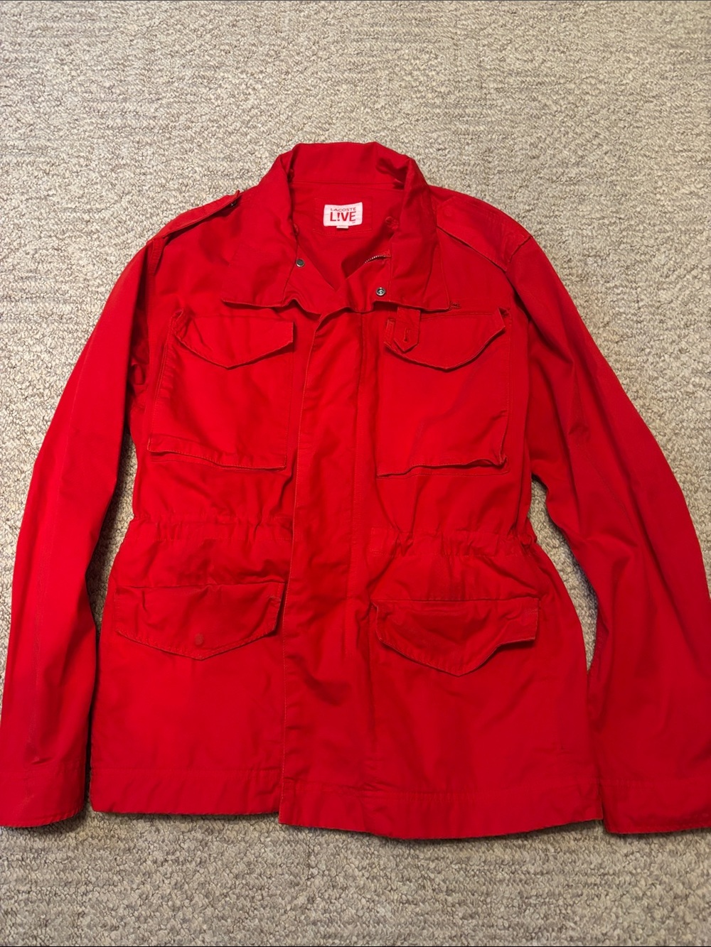 Lacoste Red Military-Style Field Jacket